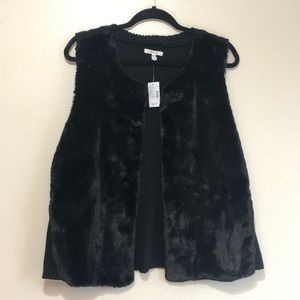 Maurices Faux Fur Black Vest